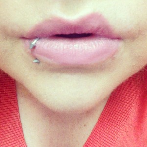 i have NYX Matte Lip Creme on! not sure what colour, its kind of a dusty pink colour 