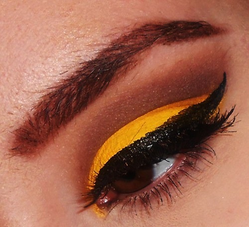Bright yellow with thick winged liner :) | Elizabeth G.'s ...