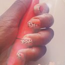 Pink leopard nails