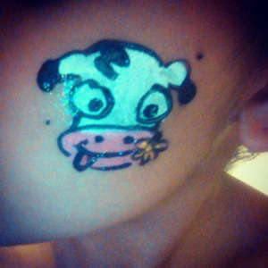 Had a cow painted on my face while I did the midnight moo:)