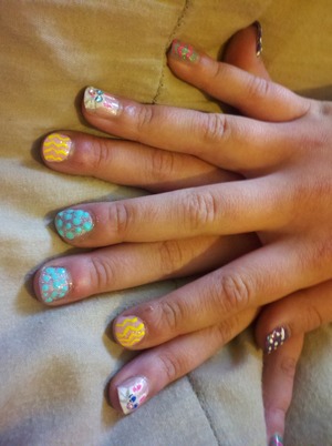 Nail art I did on my youngest daughter for Easter