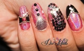 Disco ball themed nails DIY tutorial