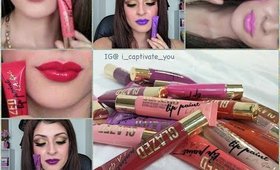 LA Girl Glazed Lip Paints Try On Review Part 2- Bright Colors